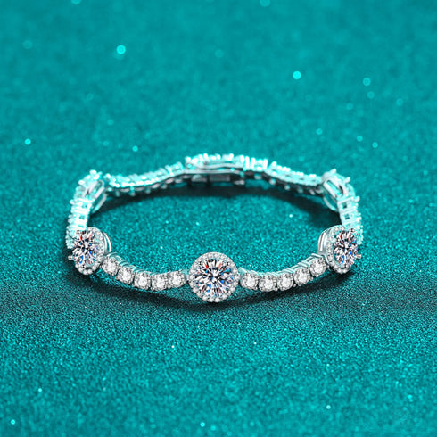 Dazzling Round Cut Moissanite Tennis Bracelet Cal - Jewelry